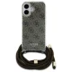 Guess iPhone 16 Case Crossbody Cord 4G Print with Lanyard, Brown