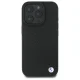 BMW iPhone 16 Pro Case Sign Leather Diamond Metal Logo MagSafe, Black