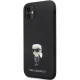 Karl Lagerfeld iPhone 11 Case Silicone Ikonik Metal Pin, Black