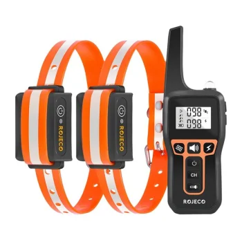 Rojeco PD529 Dog Training Collar Set with Remote and 2 Collars