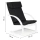 ModernHome Finnish Rocking Chair with Bent Plywood Frame, Black/White