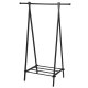 ModernHome Metal Garment Rack with Storage Shelf, Black