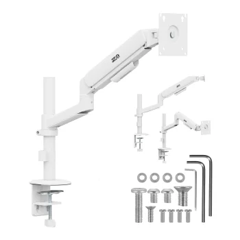 Ergo Office ER-691 W Monitor Mount with Gas Spring, 17"-32", 1-10kg, White