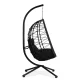 MultiGarden Hanging Cocoon Chair with Cushions, Black