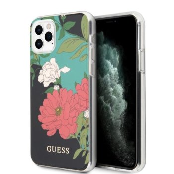Apple iPhone 11 Pro Max 6.5'' Guess N°1 Flower Collection Case Cover (GUHCN65IMLFL01), Black