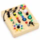 ECOTOYS Wooden Interactive Busy Board with LED Lights and Switches
