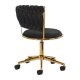 4Rico QS-GW01G Velvet Swivel Chair for Beauty Salons, Black