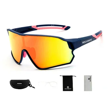 Rockbros 10134PL Polarized Cycling Glasses, Blue/Pink