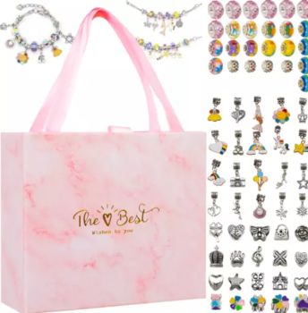 Kruzzel Bērnu rotaslietu izgatavošanas komplekts, Rozā | Children's Jewelry Making Set