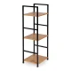 Industrial Bookshelf ModernHome 3-Tier Shelving Unit with Metal Frame, Wild Oak