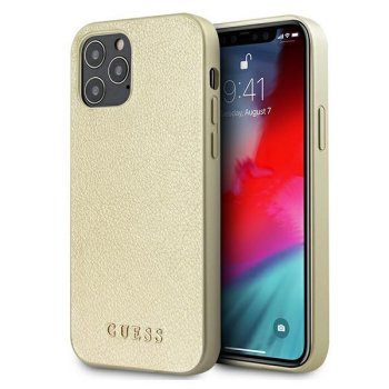 Apple iPhone 12 Pro Max 6.7'' Guess Iridescent Case Cover (GUHCP12LIGLGO), Gold