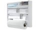 Wall-Mount 5-in-1 Kitchen Paper Towel Holder Plastic Wrap Foil Dispenser Cutter
