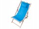Folding Wooden Beach and Garden Sun Lounger with Cushion, Blue