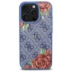 Guess 4G Flowers Print MagSafe Case for iPhone 16 Pro, Blue