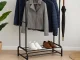 Freestanding Clothes Rack with Shoe Shelves, Black, 160 cm