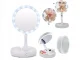 Magnifying Table Makeup Mirror with LED Light Foldable