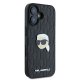 Apple iPhone 16 6.1\" Karl Lagerfeld Monogram Karl Head Pin Case Cover, Black