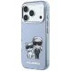 Karl Lagerfeld IML Karl&Choupette Bodies Sketch MagSafe Case iPhone 17/18 Pro Max Light Blue