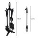 Kaminer 25969 Vintage 5-Piece Fireplace Tool Set with Stand, Black