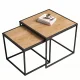 Set of 2 Square Coffee Tables, Nesting Side Tables, Light