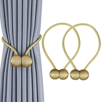 Magnetic Rope Curtain Tiebacks, Set of 2, Gold