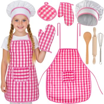 Kids Chef Set with Apron and Hat for Cooking and Baking 26646, Pink