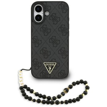 Guess 4G Strap Triangle Logo MagSafe maciņš iPhone 17 telefonam – melns | Phone Case Cover
