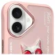Nimmy Glasses Cool Cat Case for iPhone 16, Pink