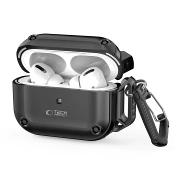 Tech-Protect Rough Hook Case with Carabiner for Apple AirPods Pro 1 / 2, Black