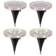 Solar Outdoor Ground Lights Garden Path with 8 LEDs, Warm White, 4 pcs.