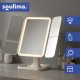 LED Makeup Mirror Soulima 26952, Trifold Vanity with 2x/3x Magnification, Cream White