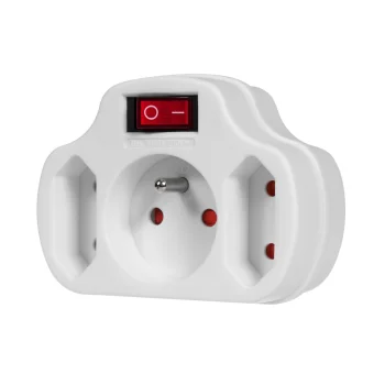 Maclean MCE142 Triple Socket Adapter with Switch