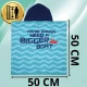 Kids Hooded Beach Towel Shark Poncho 50x100 cm, Blue