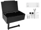 Toilet Paper Holder with Tissue Shelf, Black