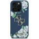 Guess iPhone 16 Pro Max Case Grained Roses Big 4G Logo, Blue