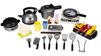 Kids Cooking and Grilling Toy Set, 40 Pieces, with Sound and LED Effects