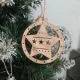 Ruhhy Wooden Christmas Tree Ornaments, 10 pcs, Brown / Beige