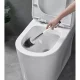 Ruhhy Silicone Toilet Brush with Holder and Tweezers, White/Grey