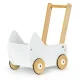 Wooden doll stroller and walker ECOTOYS, rubber wheels