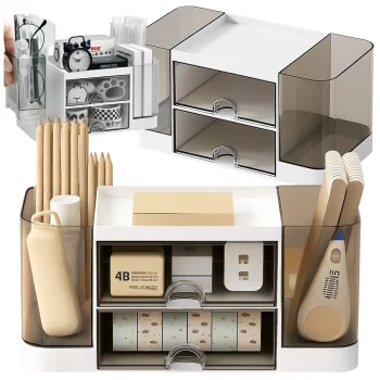 Desk Organizer with Drawers and Compartments, 19.5x10x10 cm