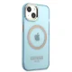 Guess Gold Outline Translucent MagSafe Case for iPhone 13 - Blue