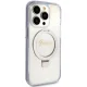 Guess Ring Stand Script Glitter MagSafe Case for iPhone 15 Pro - Transparent