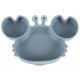 9-Piece Silicone Baby Feeding Set with Crab Suction Plate, Blue