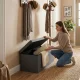 Storage Ottoman Bench 111x38 cm Upholstered ModernHome, dark grey