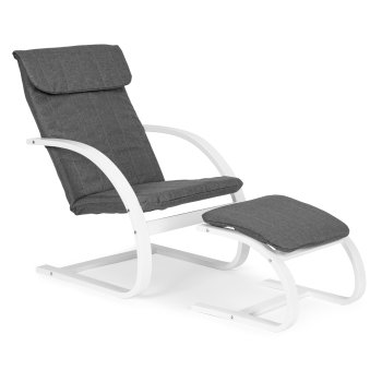 ModernHome Rocking Chair with Footrest Scandinavian Lounge Chair for Living Room, Gray