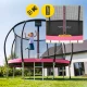 4Fizjo PRO Kids Garden Trampoline with Inner Net, 374 cm (12FT), Pink/Black