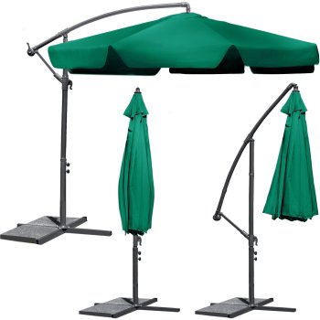 Salokāms dārza lietussargs, saulessargs, 6 segmentu, zaļš, 300cm | Folding Garden Umbrella