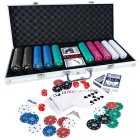 Poker Texas Hold’em Game Set 500 Сhips with Denominations and Aluminum Suitcase
