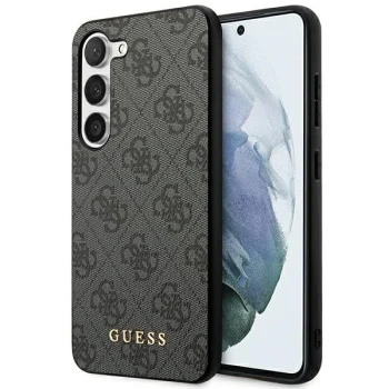 Guess 4G Metal Gold Logo Case for Samsung Galaxy S23, Grey