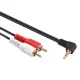 Maclean MCTV-825 Angled 3.5mm Mini Jack to 2RCA Audio Cable, 3m, Black